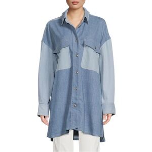 7 For All Mankind Blue Denim Shirt Dress